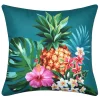 COUSSIN DEPERLANT DECO IMPRIME FEUILLES 40X40CM