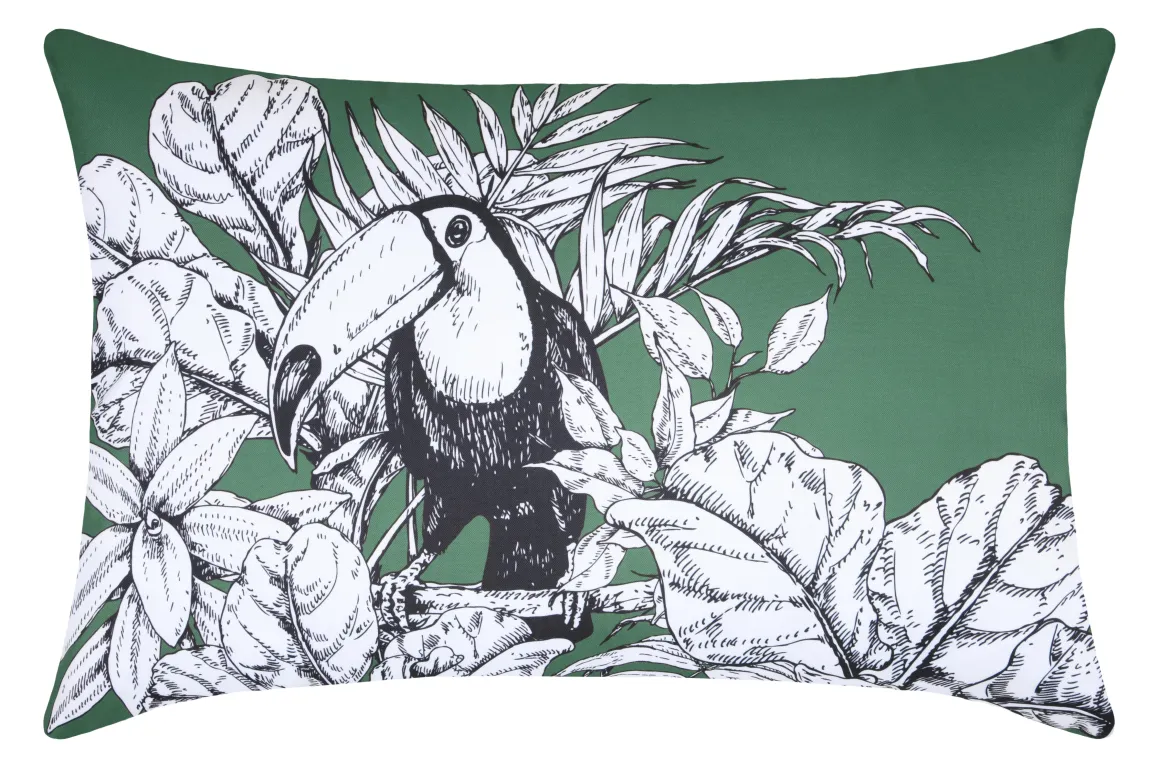 COUSSIN DEPERLANT DECO IMPRIME TOUCAN 40X60CM