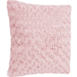 COUSSIN FOURRURE BOUCLEE ROSE 45X45CM