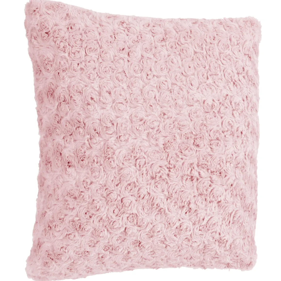 COUSSIN FOURRURE BOUCLEE ROSE 45X45CM