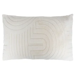 COUSSIN FOURRURE JACQUARD ARKA IVOIRE 50X80CM