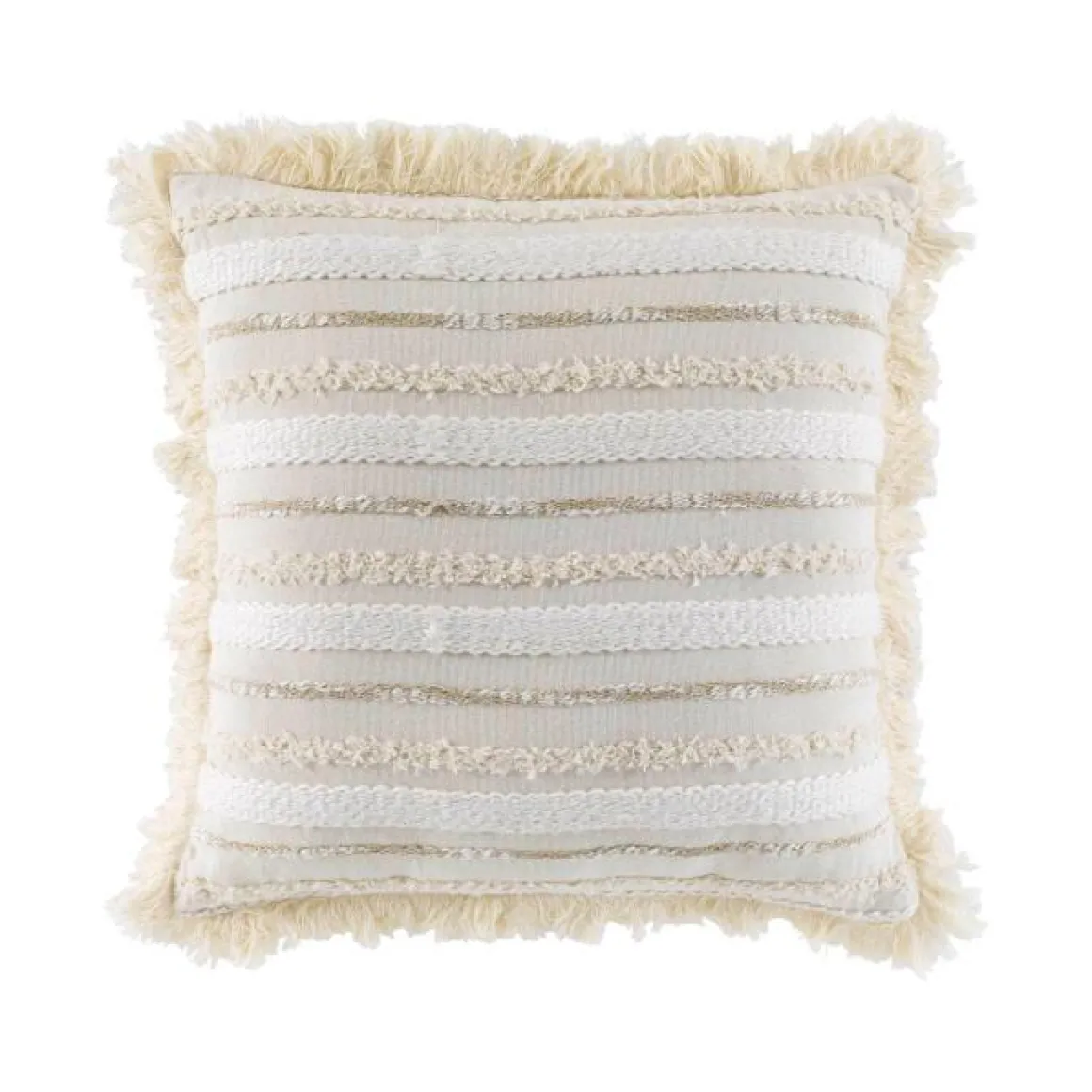 COUSSIN FRANGES 40X40CM COTON ATLAS NATUREL