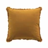 COUSSIN FRANGES 45X45CM COTON UNI EVE CAMEL