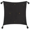 COUSSIN GAZE COTON BRODE OR GRIS FONCE 40X40CM