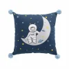 COUSSIN POMPONS 40X40CM IMPRIME PETIT ASTRONAUTE