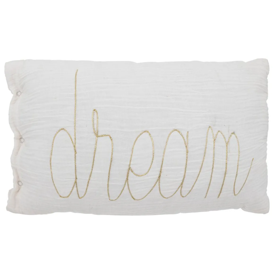 COUSSIN RECTANGLE DOUBLE GAZE COTON BLANC