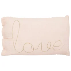 COUSSIN RECTANGLE DOUBLE GAZE COTON ROSE
