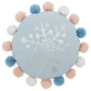 COUSSIN ROND POMPONS HIVER D.35CM