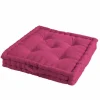 COUSSIN SOL 45X45X10CM COTON UNI PACIFIQUE FRAMBOISE