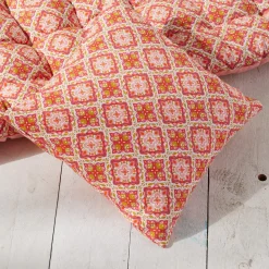 COUSSIN 40X40CM CARREAU CIMENT ROSE