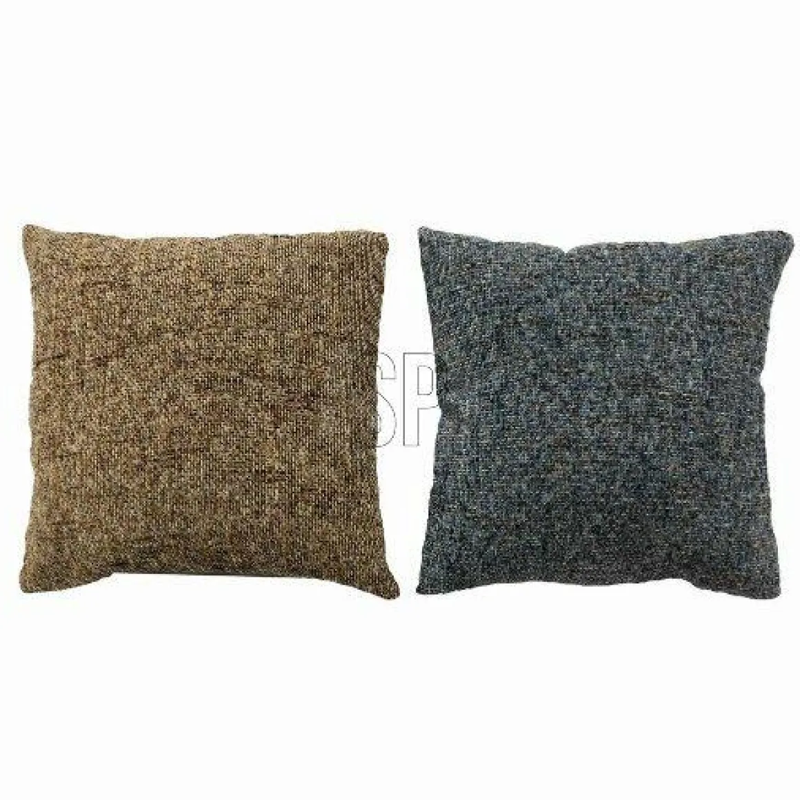 COUSSIN 45X45CM CHENILLE MARRON BLEU