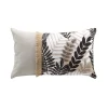 COUSSIN 30X50CM COTON IMPRIME ET JUTE FEUILLANE