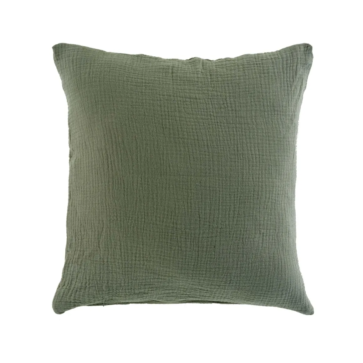 COUSSIN 40X40CM GAZE DE COTON UNI ANGELIA KAKI