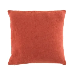 COUSSIN 40X40CM GAZE DE COTON UNI ANGELIA TERRACOTTA