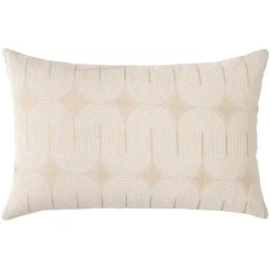 COUSSIN 40X60CM POLYCOTON IMP. METALLISE ONDINE BLANC