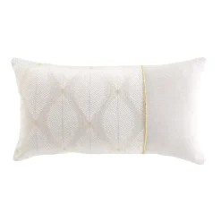 COUSSIN 30X50CM POLYCOTON METALLISE MAHO BLANC