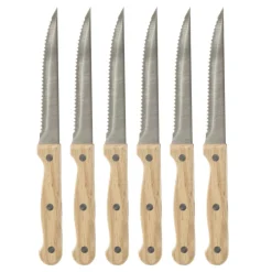 COUTEAU A STEAK BOIS X6 PIECES