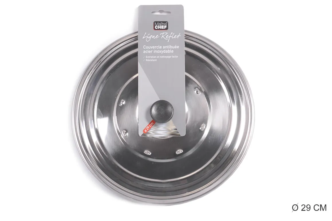 COUVERCLE ANTI BUEE INOX 29CM