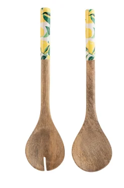 COUVERT A SALADE ACACIA CITRON 30CM