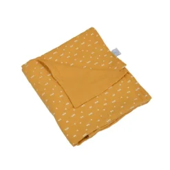 COUVERTURE GAZE DE COTON 75X75CM MOUTARDE