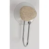 CROCHET METAL SUR VENTOUSE  1 DECO   GALET GRIS