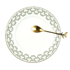 CUILLERE CAFE FEUILLE DOREE X4 PIECES