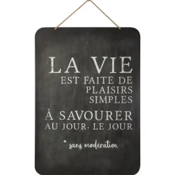 DECO METAL ARDOISE CORDE 44X61CM