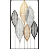 DECO MURALE METAL FEUILLES 37X65CM