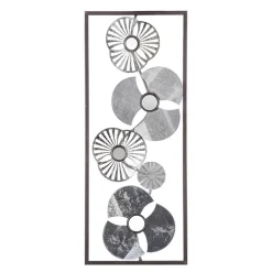 DECO MURALE METAL FLEUR ARGENT 25X61CM