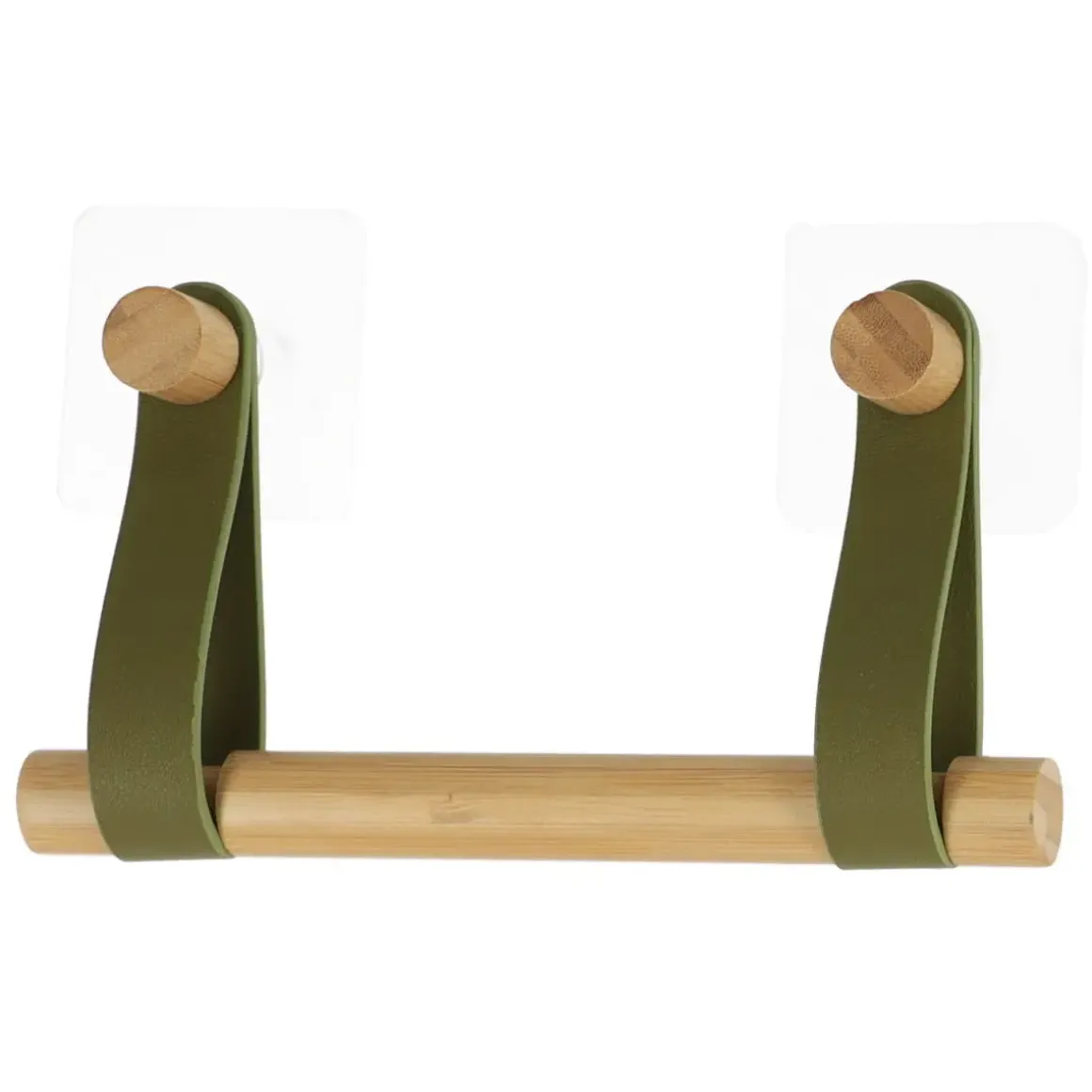 DEROULEUR PAPIER WC AVEC LANIERES KAKI BAMBOU