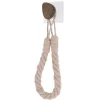 DEROULEUR PAPIER WC OU PORTE SERVIETTES CORDE BOIS BEIGE