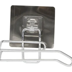 DEROULEUR WC ACIER INOXYDABLE SUR CARTE ADHESIVE 3M CHROME
