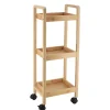 DESSERTE SUR ROULETTES 3 ETAGERES BAMBOU