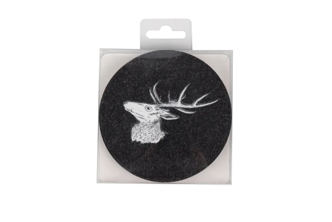 DESSOUS VERRE ROND GRIS FONCE RENNE 4 PIECES