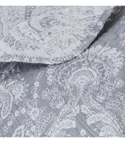 DESSUS DE LIT MARIE AVEC 2 TAIES GRIS CLAIR 240X260CM