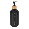 DISTRIBUTEUR APRES SHAMPOING VERRE BAMBOU 500ML NOIR MAT