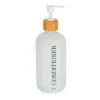 DISTRIBUTEUR APRES SHAMPOING VERRE BAMBOU 500ML BLANC MAT