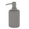 DISTRIBUTEUR A SAVON ARRONDI STRIE POLYRESINE 230ML GRIS