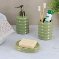 DISTRIBUTEUR A SAVON GRES FACON 70S VERT OLIVE 400ML