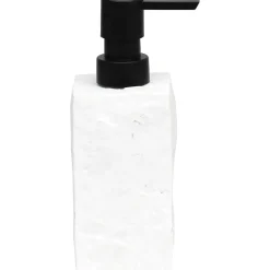 DISTRIBUTEUR A SAVON POLYRESINE CARRE EFFET PIERRE BLANC