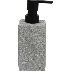 DISTRIBUTEUR A SAVON POLYRESINE CARRE EFFET PIERRE GRIS
