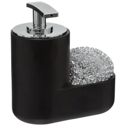 DISTRIBUTEUR SAVON AVEC EPONGE NOIR MAT