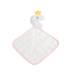 DOUDOU LANGE MOUCHOIR ROSE 18X18CM LUNE