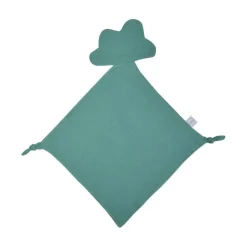 DOUDOU MOUCHOIR NUAGE GAZE DE COTON 30X46CM VERT FONCE
