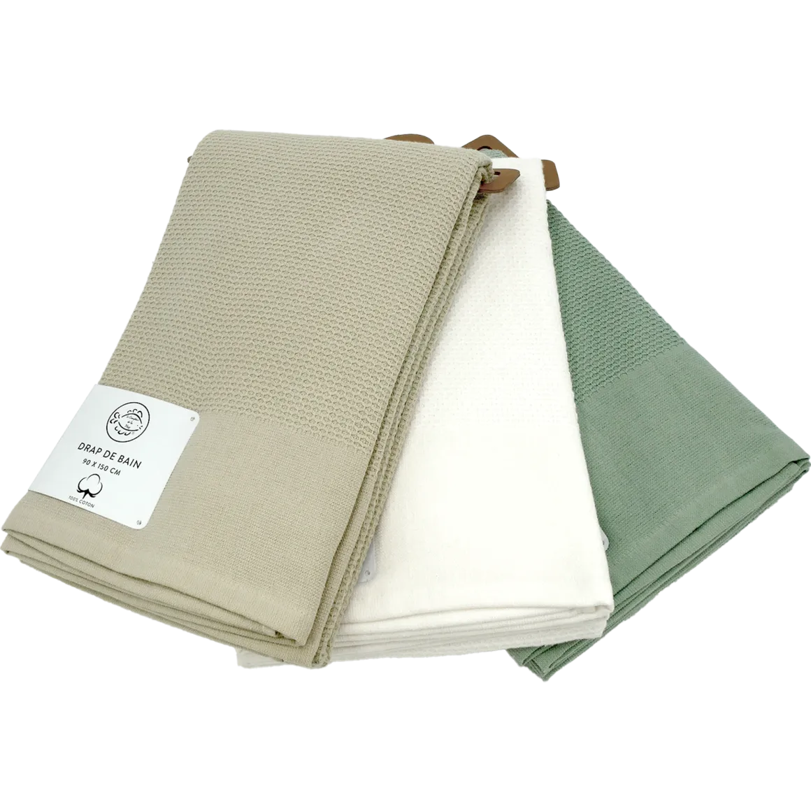 DRAP DE BAIN WAFFLE 90X150CM LIN