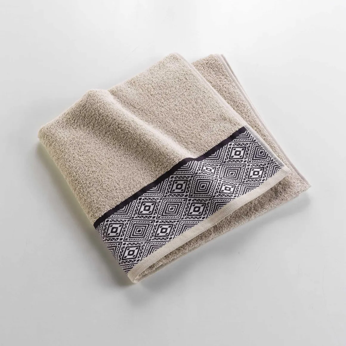 DRAP DOUCHE 70X130CM EPONGE JACQUARD ESTEBAN BEIGE