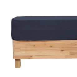 DRAP HOUSSE GAZE DE COTON BLEU 160X200CM