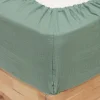 DRAP HOUSSE GAZE DE COTON CELADON 160X200CM