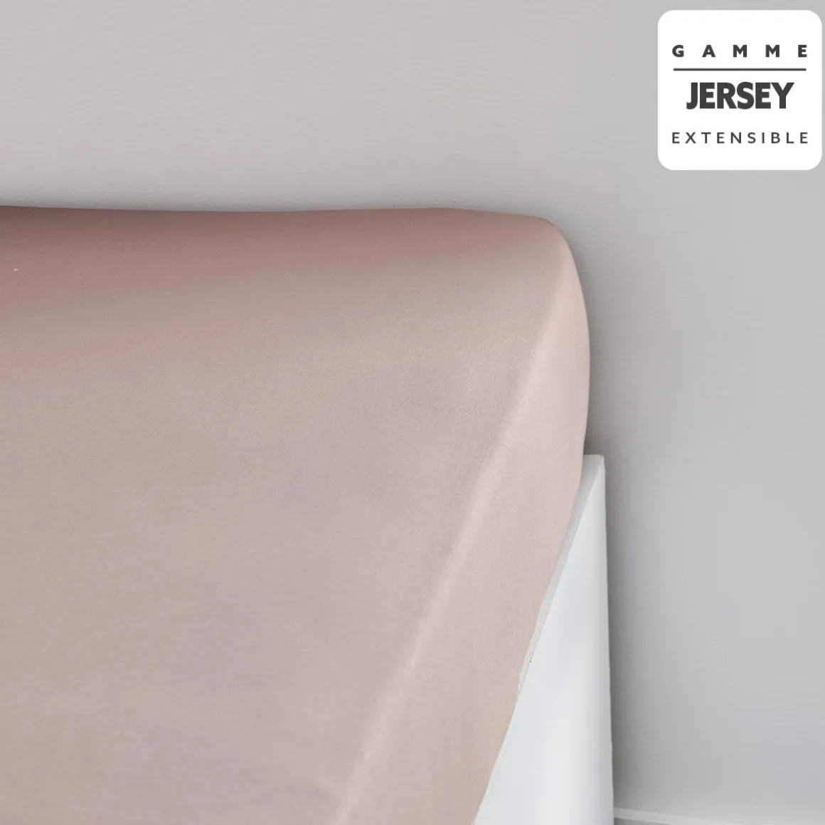 DRAP HOUSSE JERSEY 160X200CM ROSE
