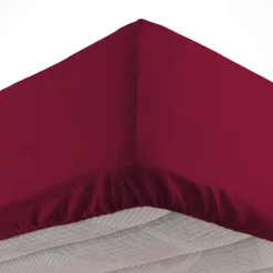 DRAP HOUSSE 2 PERSONNES 180X200CM UNI LINA BOURGOGNE